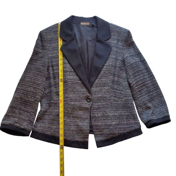 Halogen Tweed Black Blazer Jacket Size Lg Nordstrom - Picture 4 of 11